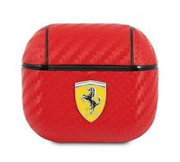 Ferrari FESA3CARE AirPods 3 couverture czerwony/red On Track PU Carbon, ?tui pour ?couteurs + casque, Rouge