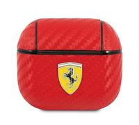 Ferrari FESA3CARE Étui pour AirPods 3 Rouge on Track PU Carbone