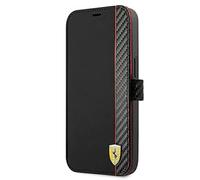 Ferrari FESAXFLBKP13LBK Coque de Protection pour iPhone 13 Pro/13 6,1" Noir à Rayures Carbone