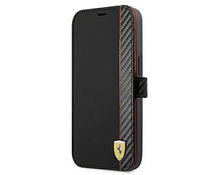 Ferrari FESAXFLBKP13LBK Coque de Protection pour iPhone 13 Pro/13 6,1" Noir à Rayures Carbone