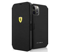 Ferrari FESPEFLBKP12LBK Étui de Protection perforé pour iPhone 12 Pro Max 6,7" Noir