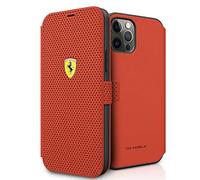 Ferrari FESPEFLBKP12LRE Étui de Protection perforé pour iPhone 12 Pro Max 6,7" Rouge
