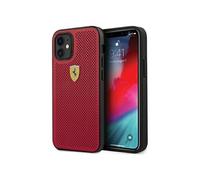 Ferrari FESPEHCP12SRE on Track Coque perforée pour iPhone 12 Mini 5,4" Rouge