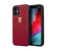 Ferrari FESPEHCP12SRE On Track Étui perforé, Rouge - iPhone 12 mini