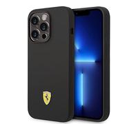 Ferrari FESSIHMP14XBK Coque Rigide en Silicone avec Logo Magsafe pour iPhone 14 Pro Max 6,7" Noir/Noir