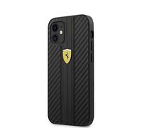 Ferrari on Track Coque de Protection Rigide en PU Carbone pour Apple iPhone 12 Mini 5.4 Noir