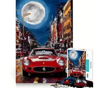 Ferrari Rouge dans la Ville la Nuit Puzzle Difficile de 1000 pièces pour Adultes Jeu de réflexion Calme et Relaxant Cadeau spécial (38x52cm)