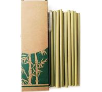 Ferrarium 10 pailles en bambou + brosse de nettoyage - Pailles en bambou - Pailles naturelles