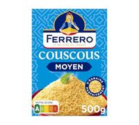 FERRERO COUSCOUS - Couscous Moyen Prêt à Cuire, Texture Légère et Savoureuse (Boîte 500g) - Le Lot De 4