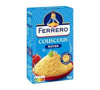 FERRERO - Couscous Moyen - 100% Semoule de Blé Dur de Qualité Supérieure · Grain Doré et Léger - Facile à Préparer · Cuisson Micro-Ondes Possible - le paquet de 1 kg - Le Lot De 4