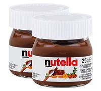 Ferrero Nutella Lot de 2 petits verres design de 25 g à tartiner à pain, crème de nugate de noix, tartinade au chocolat