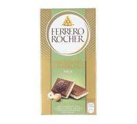 Ferrero Rocher Barre de chocolat au lait, noisettes et macadamia, 90 g
