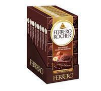 FERRERO ROCHER Barre de chocolat de qualité supérieure, chocolat au lait et noisette, 8 barres 720 g
