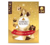 Ferrero Rocher Calendrier de l’Avent - Assortiment de 24 Chocolats au Lait, Blanc et Noir et au Cœur Fondant Noisette - 258 g