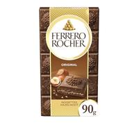 FERRERO ROCHER - Chocolat Lait Fondant aux Noisettes Croquantes, Plaisir Gourmand 90g - Le Lot De 4