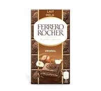 Ferrero Rocher - Tablette de chocolat au lait Original - 90g, Un délicieux mélange de chocolat fin et de noisettes croquantes - Épicerie Sucrée. - Le Lot De 4
