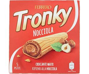 FERRERO Tronky Barre chocolatée en noisette, biscuits, gâteaux, gaufres, 5 x 18 g