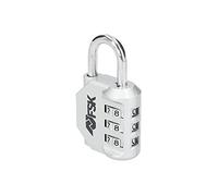 Ferrestock FSKCAN327SI Cadenas à combinaison numérique à 3 chiffres pour bagages, casiers de gym, arc de 23 mm, fabriqué en zinc et arc en acier, couleur argent