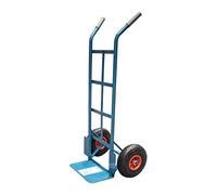 Ferrestock FSKCAR002 Diable d'entrepôt professionnel fabriqué en acier renforcé, supporte jusqu'à 150 kg, roues pneumatiques incluses