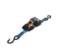 Ferrestock - FSKCOS002 - Sangle d'arrimage avec cliquet, Crochets en Acier renforcé et système de Rangement Automatique, Bleu