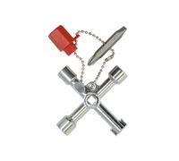 Ferrestock S4 Clé multifonctions pour l'ouverture d'armoires de control pour installations de passage de gaz, eau, électricité et installations techniques