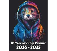 Ferret 10 Year Monthly Planner: Large 120 Month Sunday to Saturday Calendar | Gift For People Who Love Small Pets, Domestic Animal Lovers | Ideal for ... and Busy Individuals | 8.5 x 11 Inches | v5