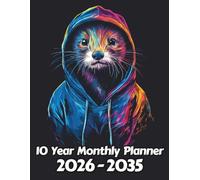 Ferret 10 Year Monthly Planner: Large 120 Month Sunday to Saturday Calendar | Gift For People Who Love Small Pets, Domestic Animal Lovers | Ideal for ... and Busy Individuals | 8.5 x 11 Inches | v5