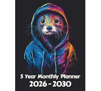 Ferret 5 Year Monthly Planner: Large 60 Month Sunday to Saturday Calendar | Gift For People Who Love Small Pets, Domestic Animal Lovers | Ideal for ... and Busy Individuals | 8.5 x 11 Inches | v1