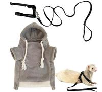 Ferret Clothes - Warm Soft Small Animal Sweater with Harness, Hamster Outfits for Ferrets | c0zy Pet Clothes for Bunny Squirrels Chinchilla Chihuahua | Soft Animal Sweater for Home Travel Outdoor Use