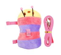 Ferret Harness and Lead Rope, Adjustable Caterpillar Vest, Flannel Bunny Traction Harness for Small Pets, Outdoor Walking Gear Kitten Raccoon Hedgehog Puppy Bunny Training, Purple