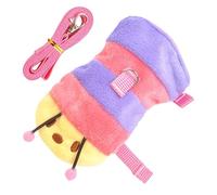 Ferret Harness Leash, Bunny Walking Vest, Adjustable Soft Caterpillar Vest, Escape Proof Traction Rope, Pet Supplies for Outdoor Walks, Raccoons, Squirrels, Hedgehogs, Kitten, Green and Purple