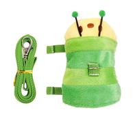 Ferret Harness, Pet Traction Rope, Soft Flannel Adjustable Fit Breathable Lightweight Secure Closure Easy Control, Small Animal Vest for Kitten Hedgehog Bunny Puppy Travel Park, Green, Purple