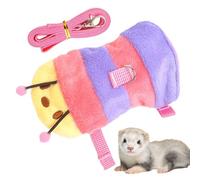 Ferret Traction Rope, Bunny Caterpillar Vest, Small Animal Walking Harness for Raccoon, 5.51-9.45 inches, Squirrel, Hedgehog, Kitten, Puppy, Outdoor Camping, Travel, and Adventure Use