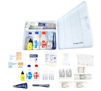 Ferretelix® Armoire à pharmacie murale avec dotation 280 mm x 250 mm x 100 mm équipée de plusieurs articles pour effectuer les premiers soins en cas d'urgence, trousse de premiers secours