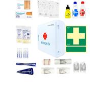 FERRETELIX Armoire à pharmacie murale + panneau doté de 280 mm x 250 mm x 100 mm homologué, équipé de plusieurs articles pour effectuer les premiers traitements en cas d'urgence.