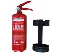 Ferretelix® Extincteur à Poudre ABC 2 kg | Homologué CE | Support de Fixation Inclus | Usage Domestique, Véhicules, Bureaux et Commerces