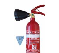 Ferretelix® Extincteur CO₂ 2 kg avec Support Mural Galvanisé et Diffuseur - Sans Résidus - Idéal pour Incendies Classe B et Appareils Électriques G