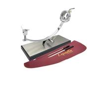 FERRETERIA LEPANTO Support à jambon professionnel rotatif et basculant, support à jambon avec base en MDF et lame en acier inoxydable modèle Serrano (set bordeaux)