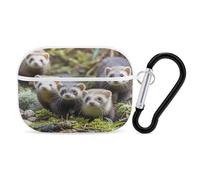 Ferrets Organiseur pour écouteurs Airpods Pro résistant aux chocs avec mousqueton anti-chute pour Airpods Pro 2ème génération Blanc