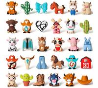 Ferreve Lot de 30 perles focales en silicone 3D en forme d'animal pour stylos, fabrication de porte-clés, porte-clés, loisirs créatifs, colliers, bracelets, chaînes de téléphone, fabrication de bijoux
