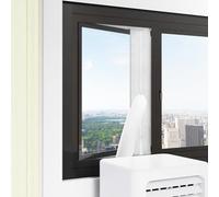 FERRGIA 400CM Kit Calfeutrage Climatiseur Joint de Fenetre Fonctionne avec Les Unités de Climatisation et Sèche-Linge,Kit Joint de Fenêtre Climatisation Mobile,Double Fermeture éclair,Facile Installer