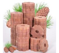 FERRGIA 60 Pack Anneaux de Cèdre,Naturelle Cèdre Contre Les Mites,100% Naturel Bio Sans Produit Chimique,Blocs Antimites en Bois Cèdre pour Armoires de Rangement,Penderie,Parfum Bois de Cèdre Frais