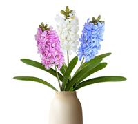 Ferricult 3 pièces Fleurs de Jacinthe artificielles 16.5x4 Simulation 3D Toucher réel et Belles Fleurs de Jacinthe pour la décoration fête à la Maison, artificielles
