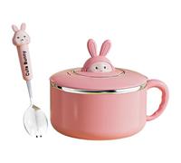 Ferricult Bol à ramen avec couvercle 1200 ml Bol à nouilles instantanées avec poignées et cuillère Cuiseur ramen portable mignon pour soupe, nouilles, boulettes, salades Style 1, Décor de printemps