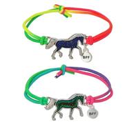 Ferricult Lot de 2 bracelets d'humeur pour enfants, bracelets de cheval à couleurs changeantes, bijoux d'humeur sensibles à la température avec bande élastique pour filles, garçons, amis, Día Pascua