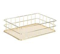 Ferricult Paniers en fil doré, panier de rangement en fil métallique de 9, 5x6, 4x2, 6 pouces, organisateur tiroir à mailles fines pour bijoux, bureau, salle bain, décoration d'intérieur luxe