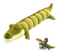 Ferricult Peluche Alligator, Animal en Peluche Crocodile géant de 47 Pouces, Jouet en Crocodile Doux et réaliste pour câliner ou décorer, Figurines de Table