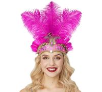 Ferricult Showgirl Feathers Headpiece Showgirl Coiffe pour costume de carnaval, spectacles sur scène et fête hawaïenne, costume de fille spectacle accrocheur