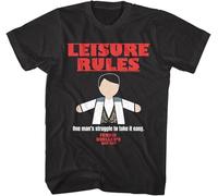 Ferris Bueller Leisure Rules One Man's Struggle to Take It Easy T-T-Shirts à Manches Courtes Mens Black Tees Unisex T-Shirts à Manches Courtes(Medium)