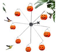 Ferris Wheel Bird Feeder, Halloween Pumpkin Outside Decor, Outdoor Hummingbird Feeder with 8 Pumpkin Buckets for Birdwatching Yard Lawn Patio Backyard Tree Fence